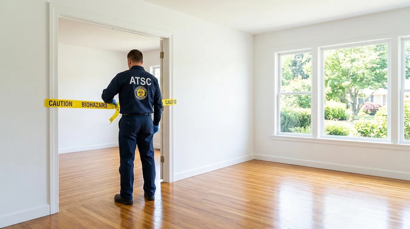 Certified biohazard cleanup crew performing Decomposition Cleanup in Princeton Meadows